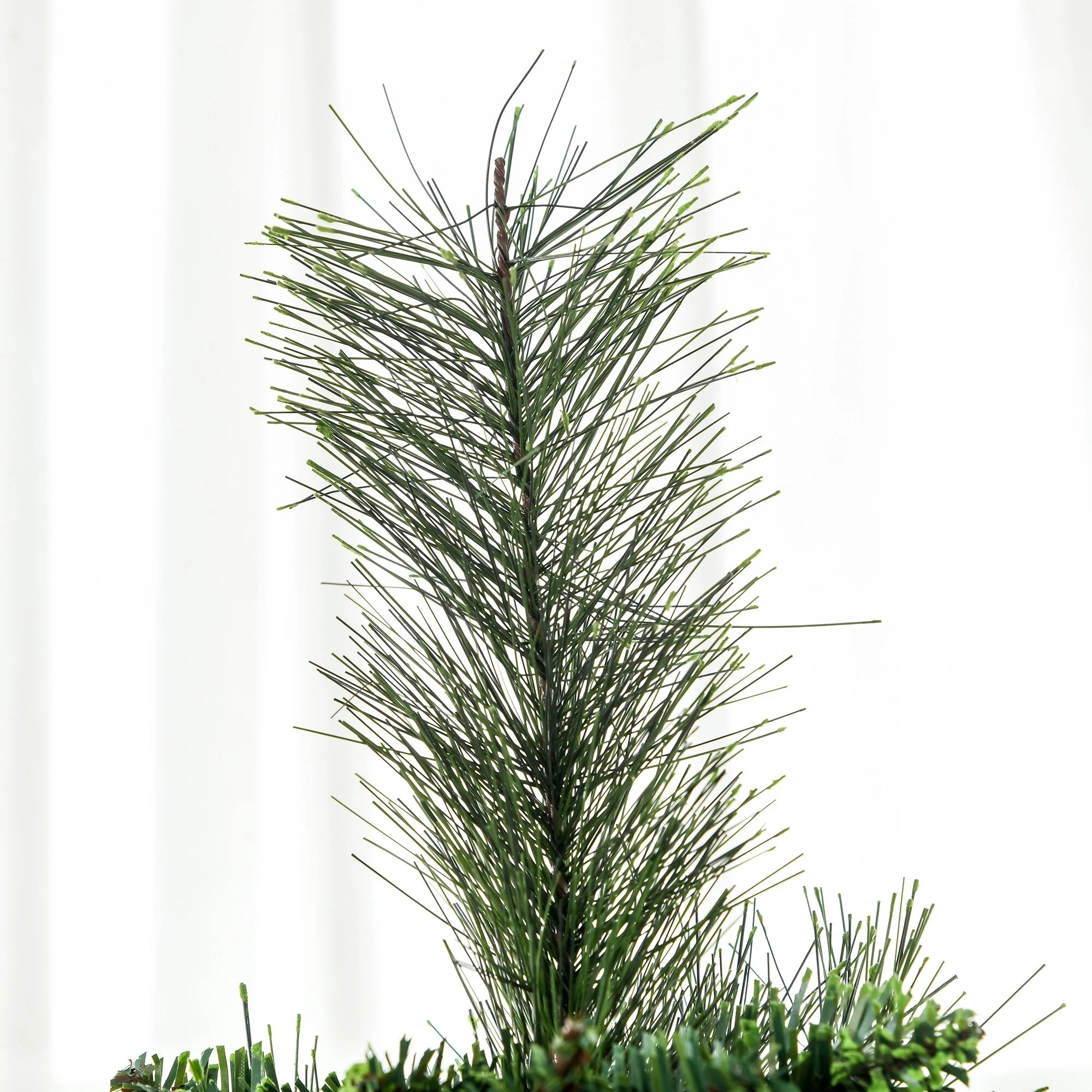 7.5ft Pencil Artificial Christmas Tree, Unlit, Auto Open with 1075 Realistic Pine Branch Tips, Steel Base Included