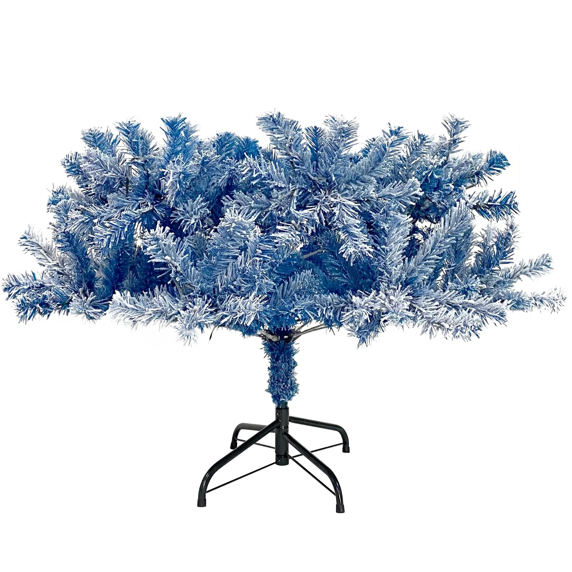 6FT Pre-Lit Hinged Artificial Fir Christmas Tree with Snow Flocked Branches, 750 Tips, and 300 Warm LED Lights