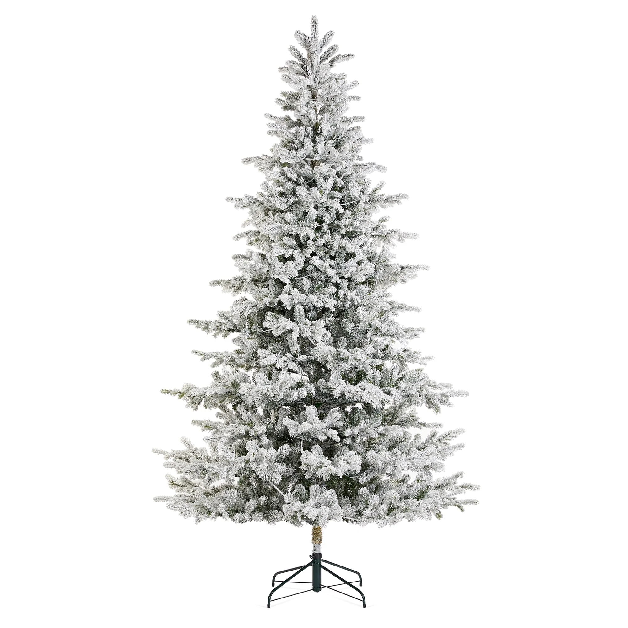 Glitzhome 7.5ft/9ft Pre-Lit Flocked Full Fir Artificial Christmas Trees with Foot Pedal
