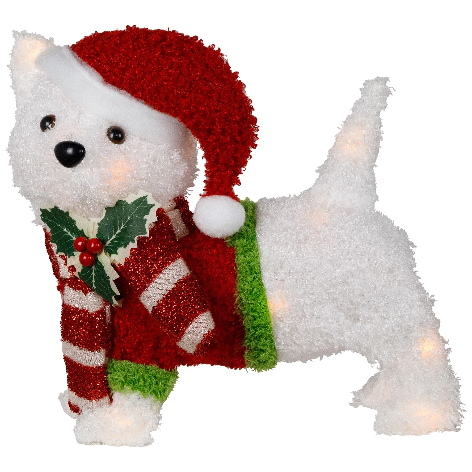 3D Lighted Santa Dog Outdoor Christmas Decoration - 13