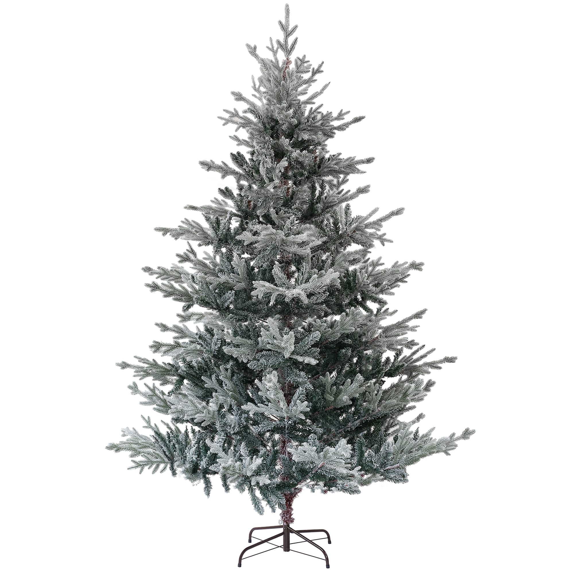 Nordic Pine 7.5ft Snow-Flocked Christmas Tree with 1218 Tips, Steel Stand & Easy Assembly, Perfect for Indoor Holiday Décor