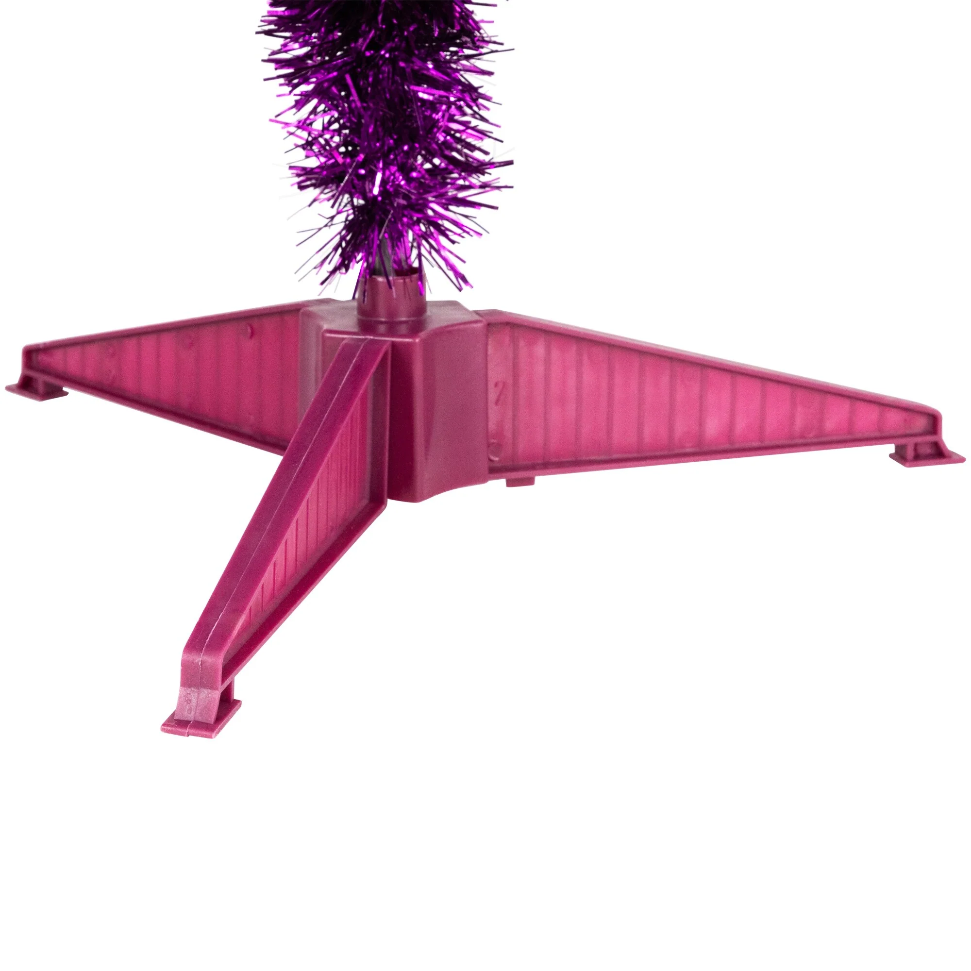 4' Purple Artificial Tinsel Christmas Tree, Unlit - 4 Foot