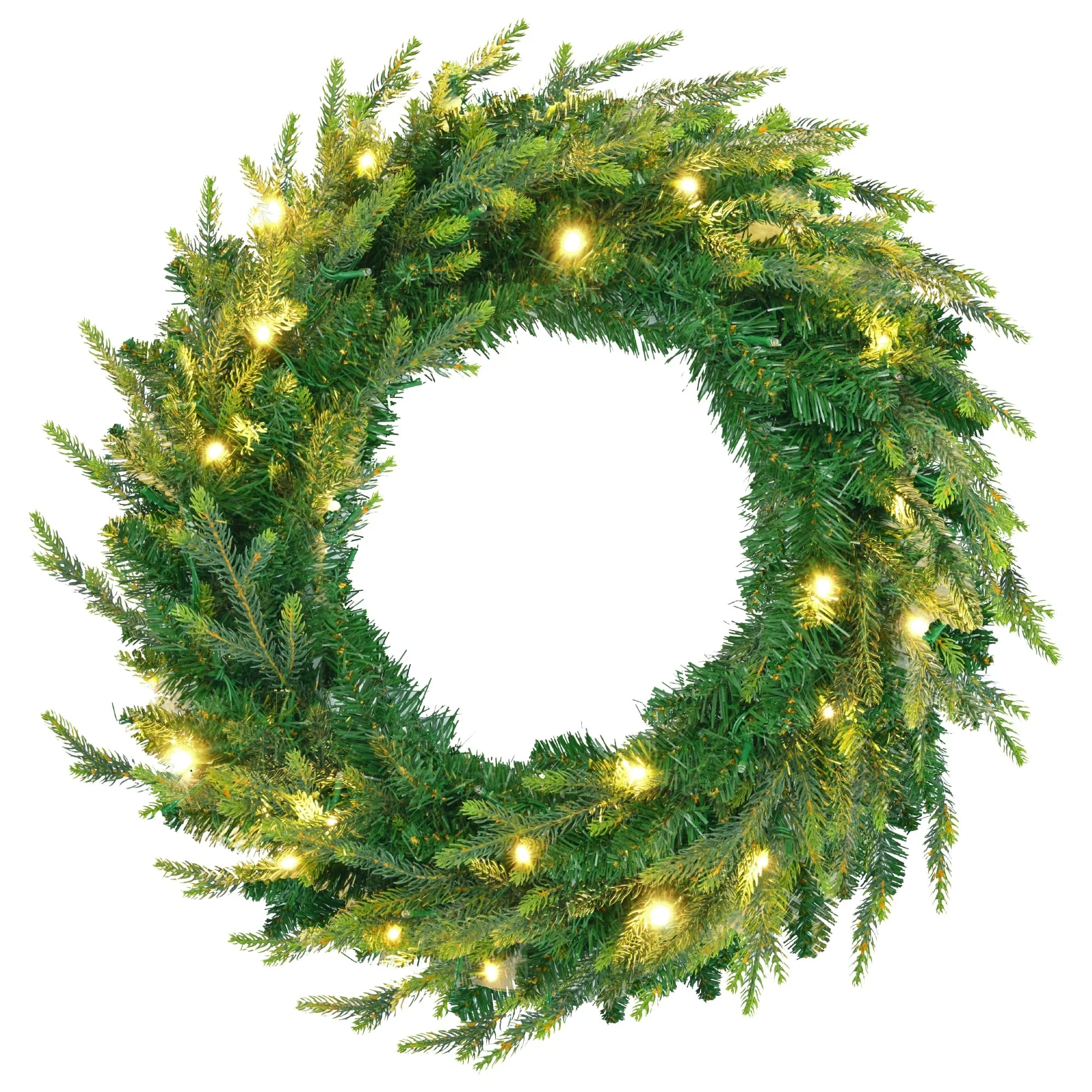 Pre-Lit Aspen Fir Xmas Tree Set - 6FT Artificial Tree with 9FT Garland & 20
