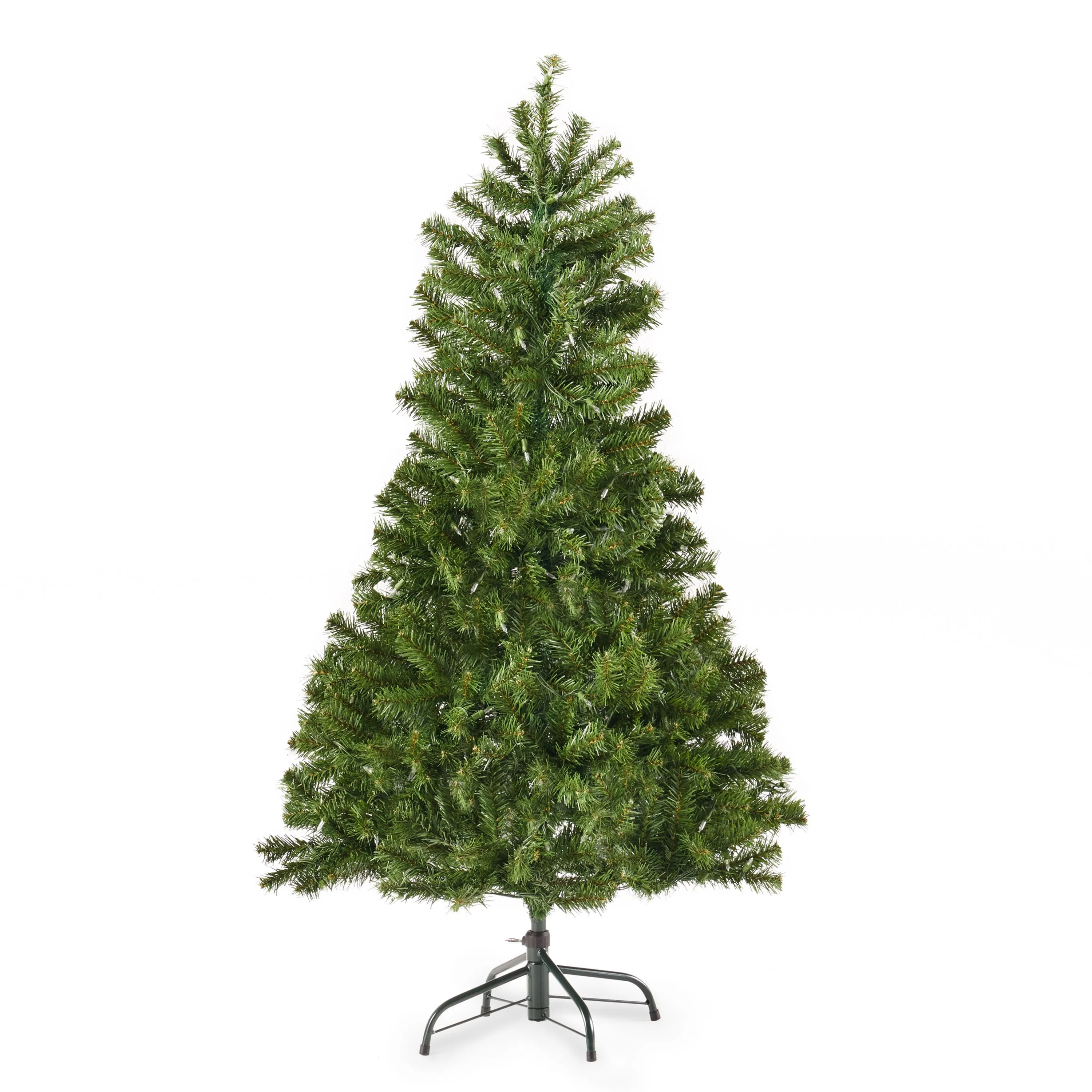 Eco-Friendly 4.5FT Pre-Lit Artificial Christmas Tree with 200 Clear LED Lights, Perfect for Small Spaces
