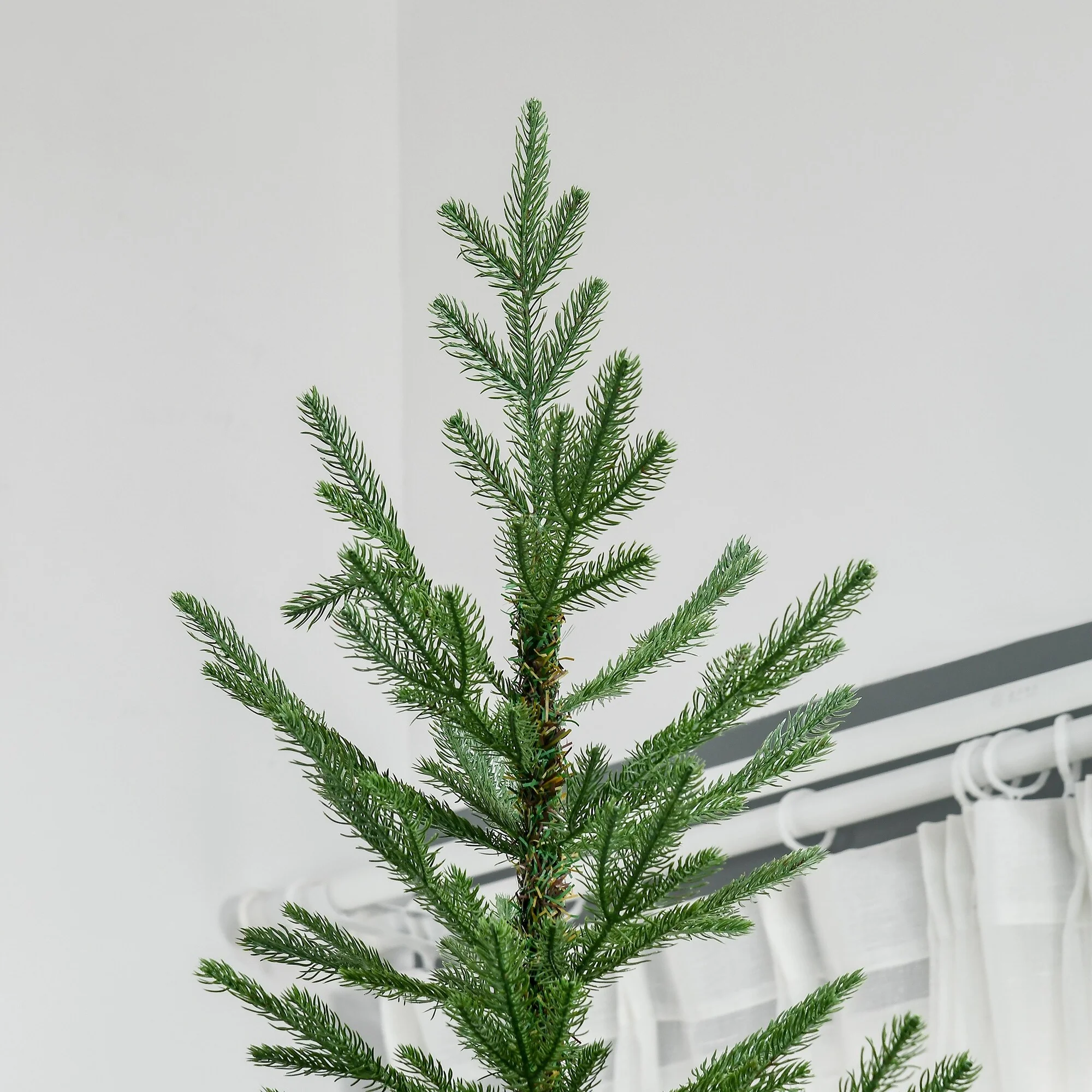 Unlit 6/7.5/9 Ft Pine Artificial Christmas Tree, Hinged Branches, Realistic Look with Steel Base, Auto Open Setup