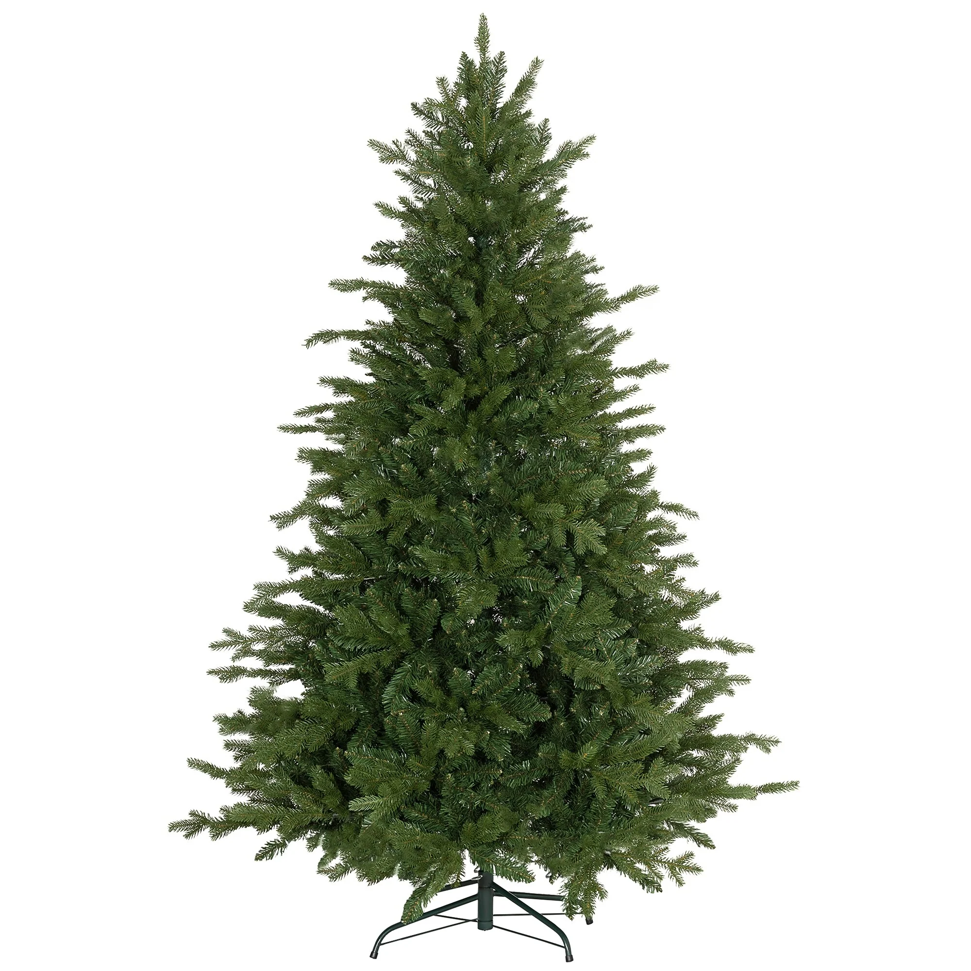 Full 6ft Artificial Christmas Tree, 1821 Tips, Quick Setup with Hinged Branches and Stable Metal Base, Holiday Decor Essential