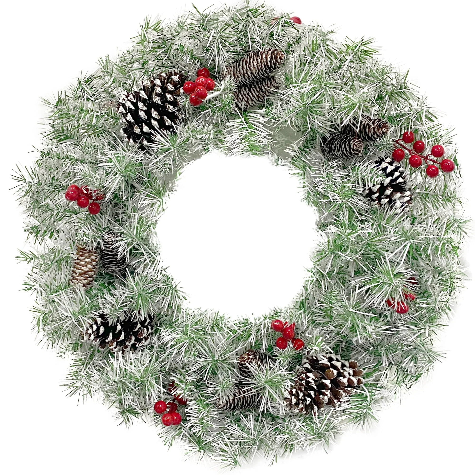 Pre-Lit 4-Piece Holiday Christmas Set - Entrance Trees, Garland, and Wreath with 340 Warm LEDs