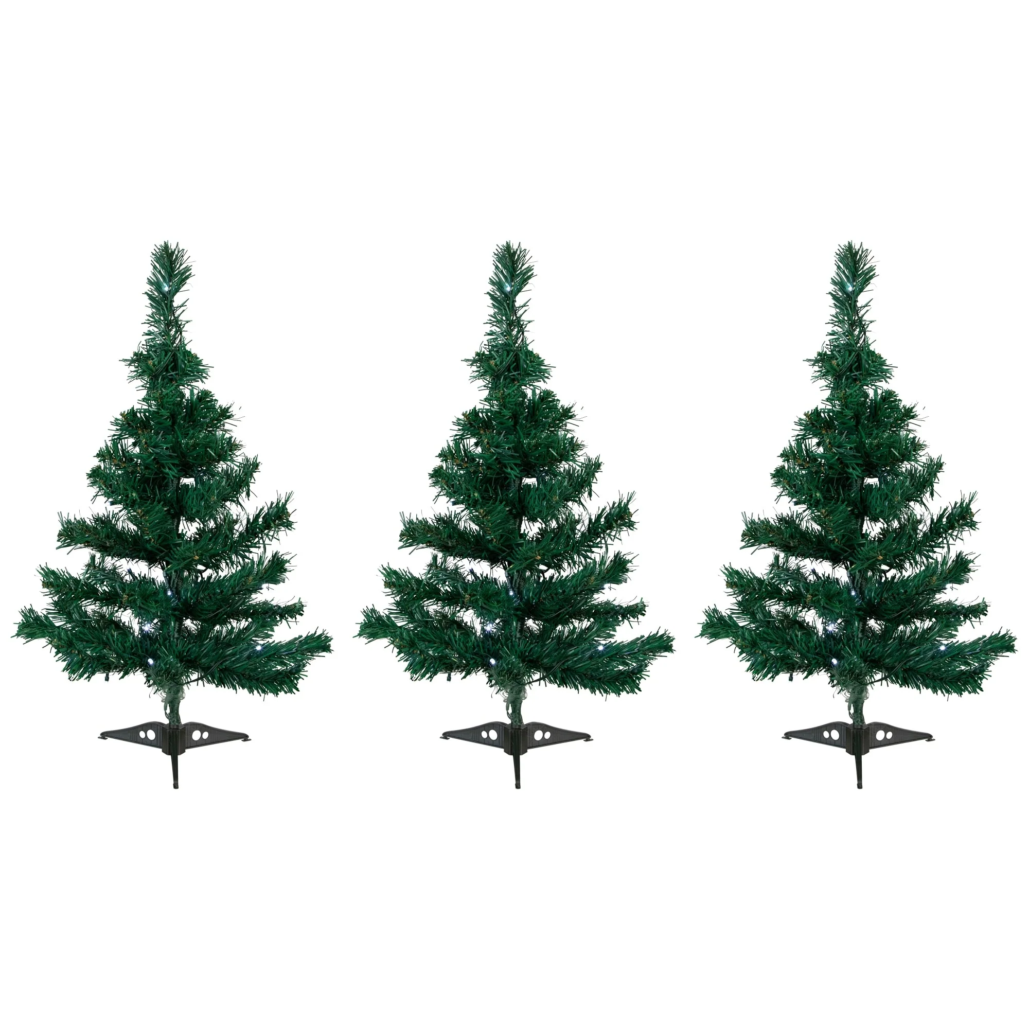 3 LED Christmas Tree Driveway or Pathway Markers Outdoor Decorations - Green