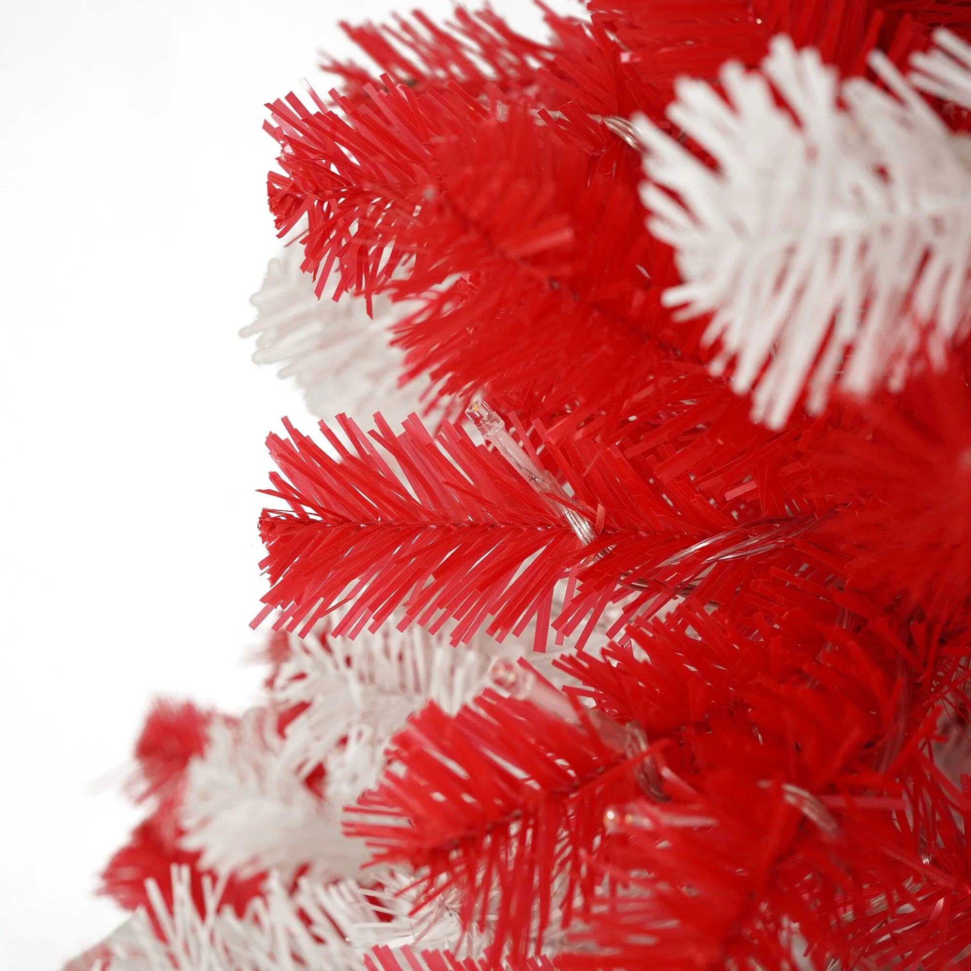 6FT Candy Cane Artificial Christmas Tree with 300 LED Lights and 900 Branch Tips