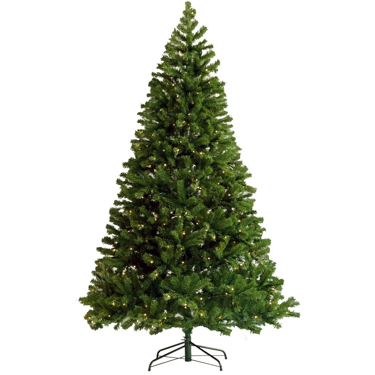 6ft/7.5ft Pre-Lit Hinged Christmas Tree, Full-Bodied with 1000/1420 Tips, PVC Fir and Foldable Metal Stand