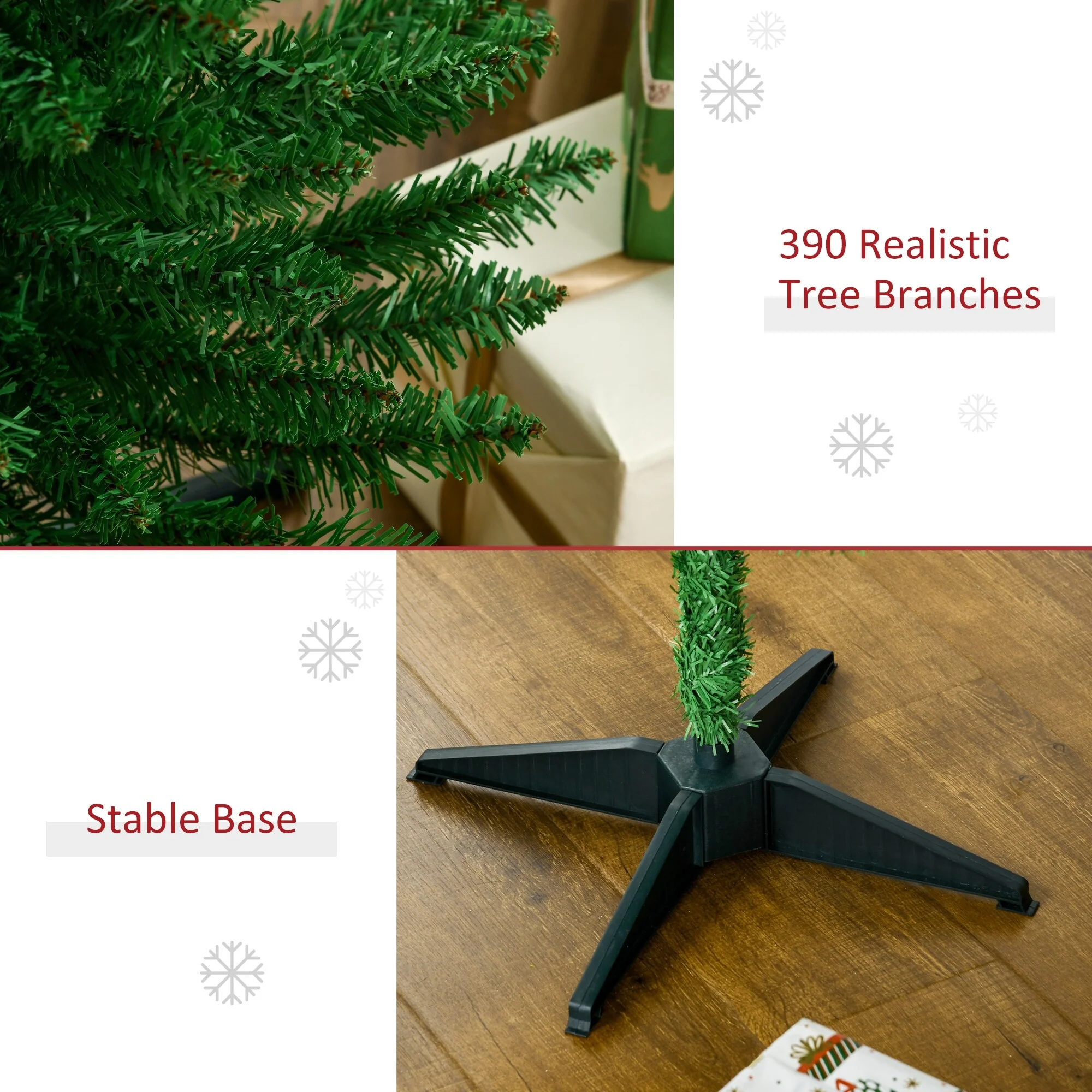 Unlit 5FT/6FT/7FT Slim Pencil Christmas Tree with Realistic Tips and Easy-Assembly Stand, Perfect for Small Spaces