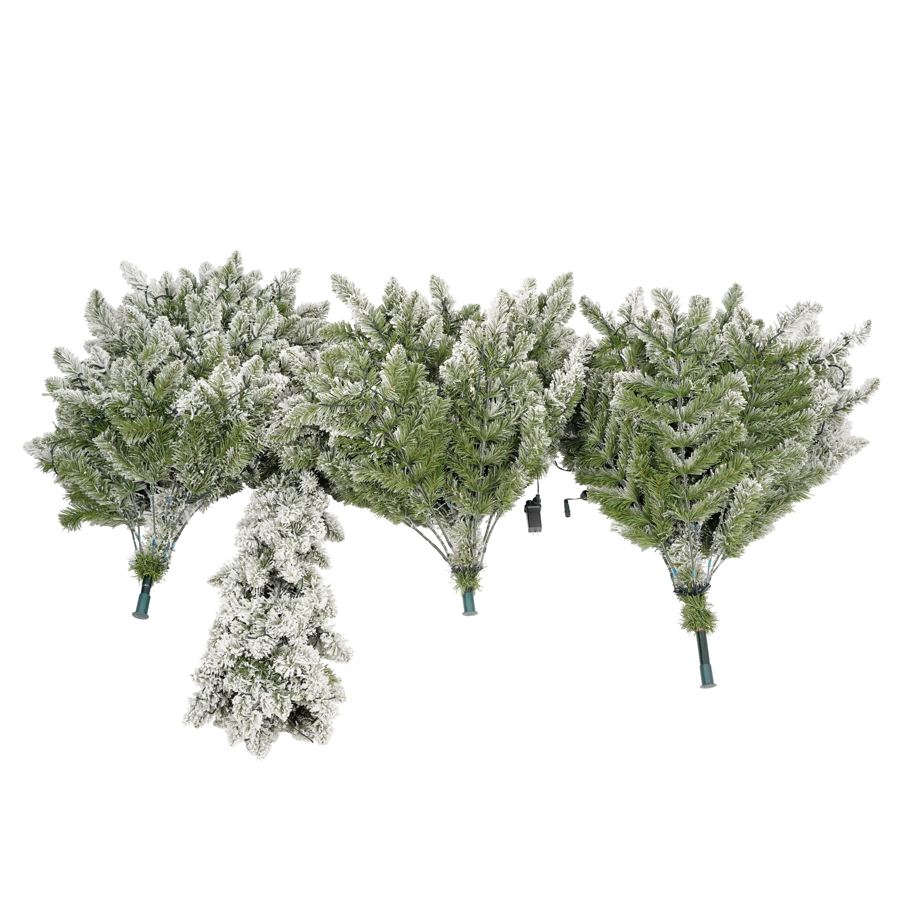 Flocked 7.5ft Christmas Tree with 400 LED Lights and 1050 Bendable Branches