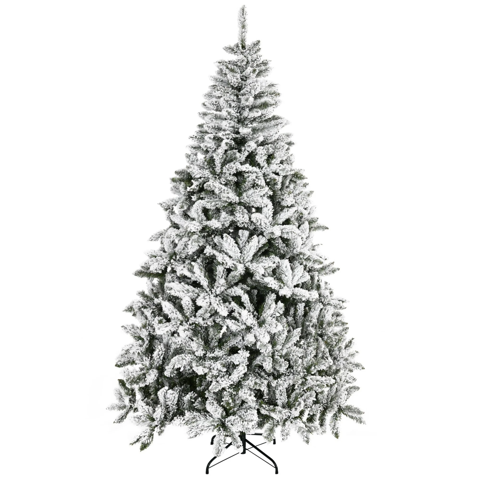 Snow Flocked 7.5ft/9ft Unlit Artificial Pine Christmas Tree with Lifelike Branches, Perfect for Holiday Ambiance