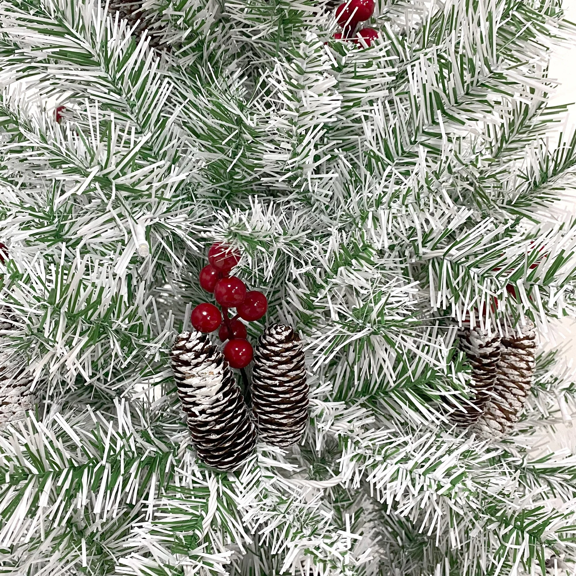 Pre-Lit 4-Piece Holiday Christmas Set - Entrance Trees, Garland, and Wreath with 340 Warm LEDs
