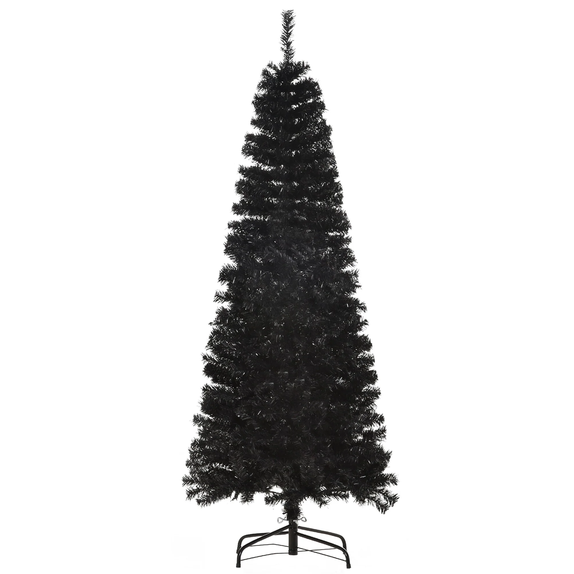 6ft/7ft Unlit Pencil Christmas Tree,Slim Artificial Douglas Fir with 618/818 Tips,Ideal for Compact Spaces and Festive Display