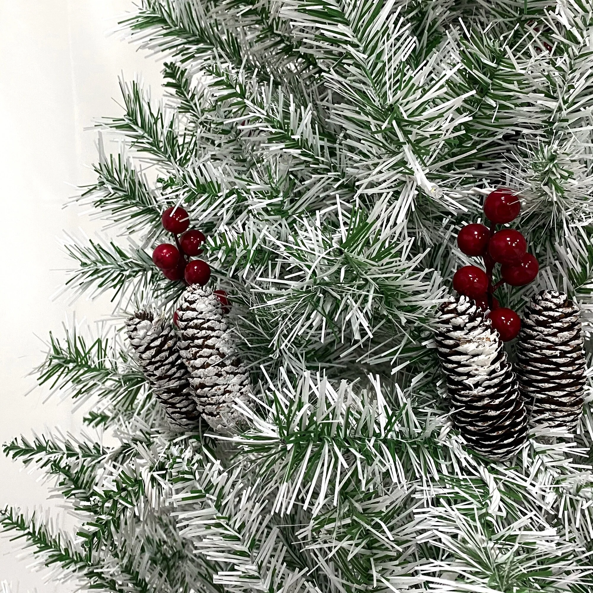 Pre-Lit 4-Piece Holiday Christmas Set - Entrance Trees, Garland, and Wreath with 340 Warm LEDs