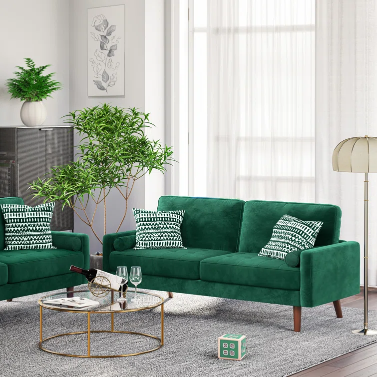 Enedelia 69.3'' W Velvet Loveseat Upholstered Sofa