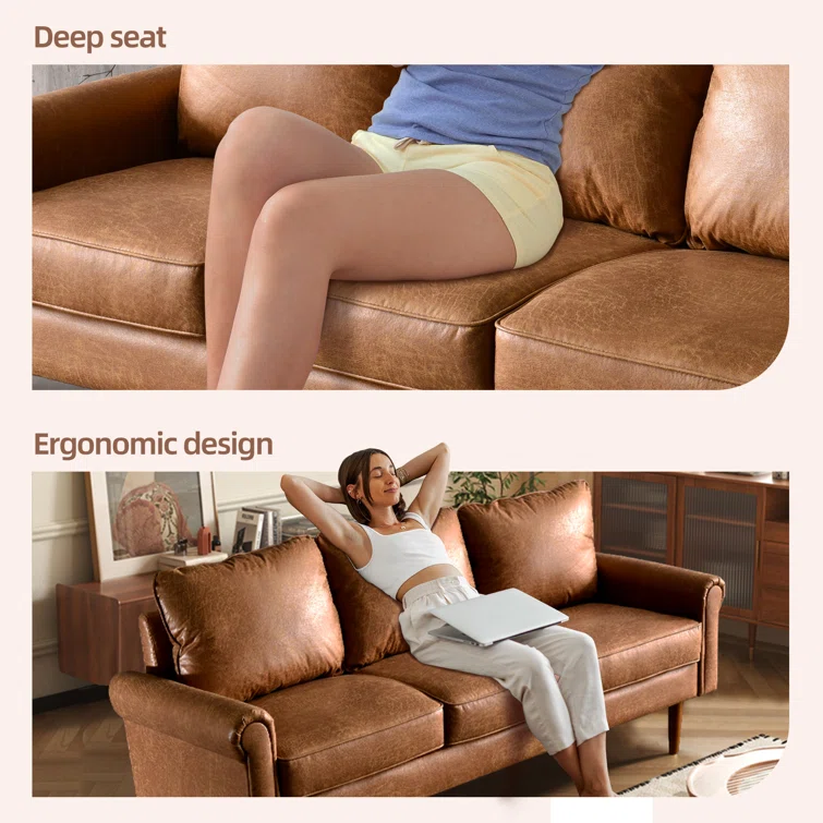 Ainsley 73'' Faux Leather Sofa