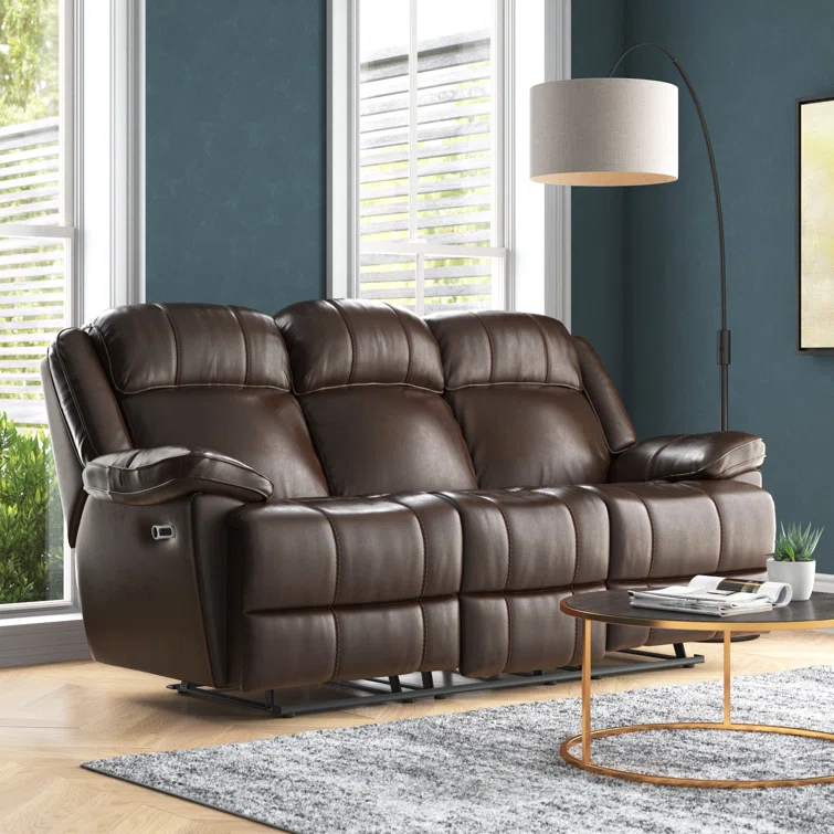 Milladore 86'' Leather Power Reclining Sofa