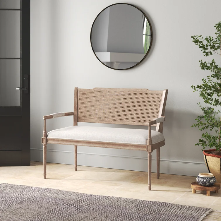 Sandoval Rustic Farmhouse Wood Settee