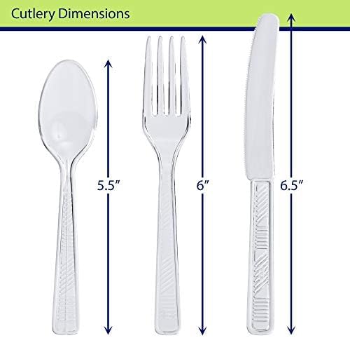 Party Dimensions Plastic 300 Count Cutlery Combo Box, Clear, Combo Box, Clear 300 Count