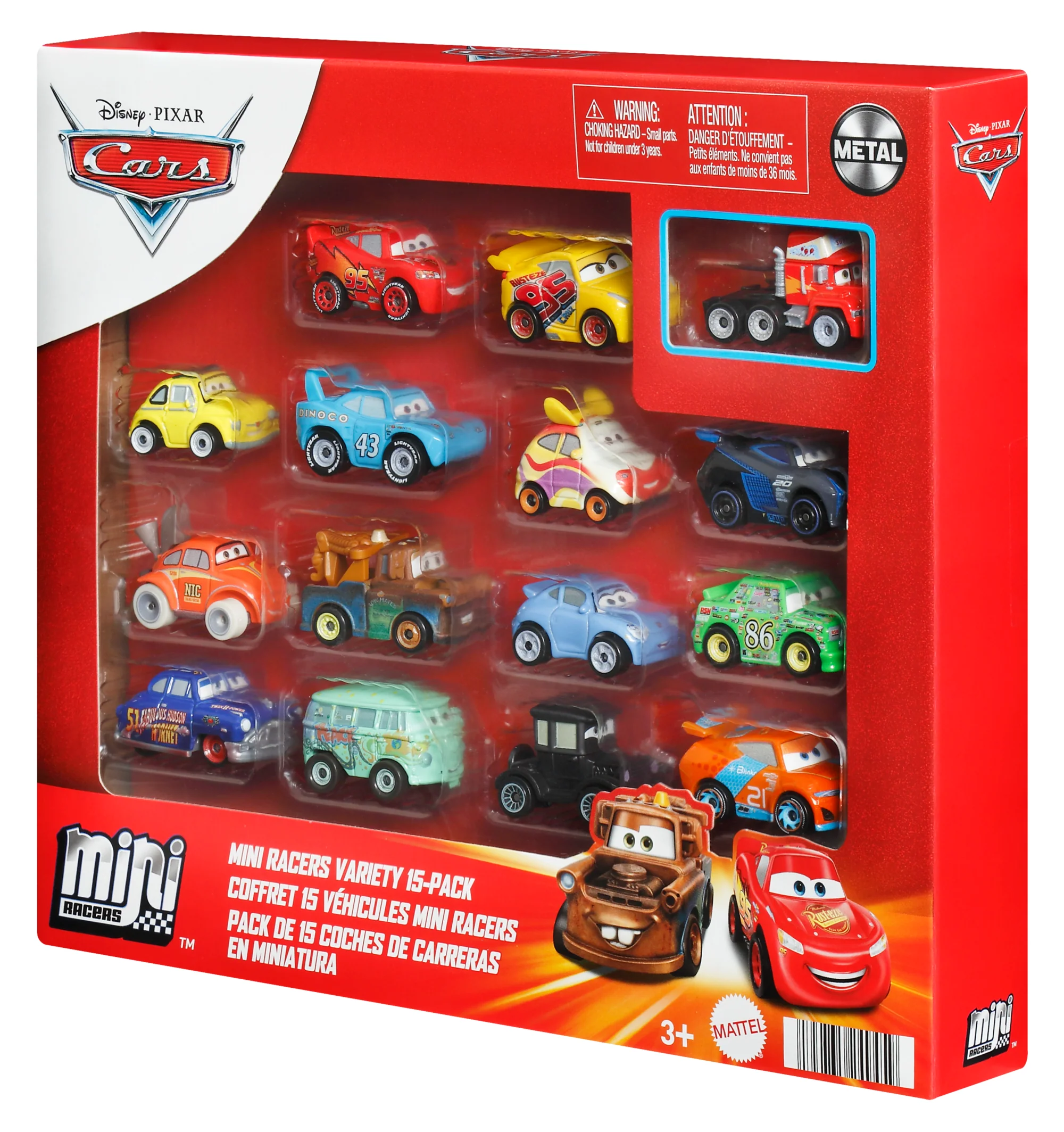 Disney And Pixar Cars Mini Racers Variety 15-Pack Of Die-Cast Toy Cars, Collectible Set