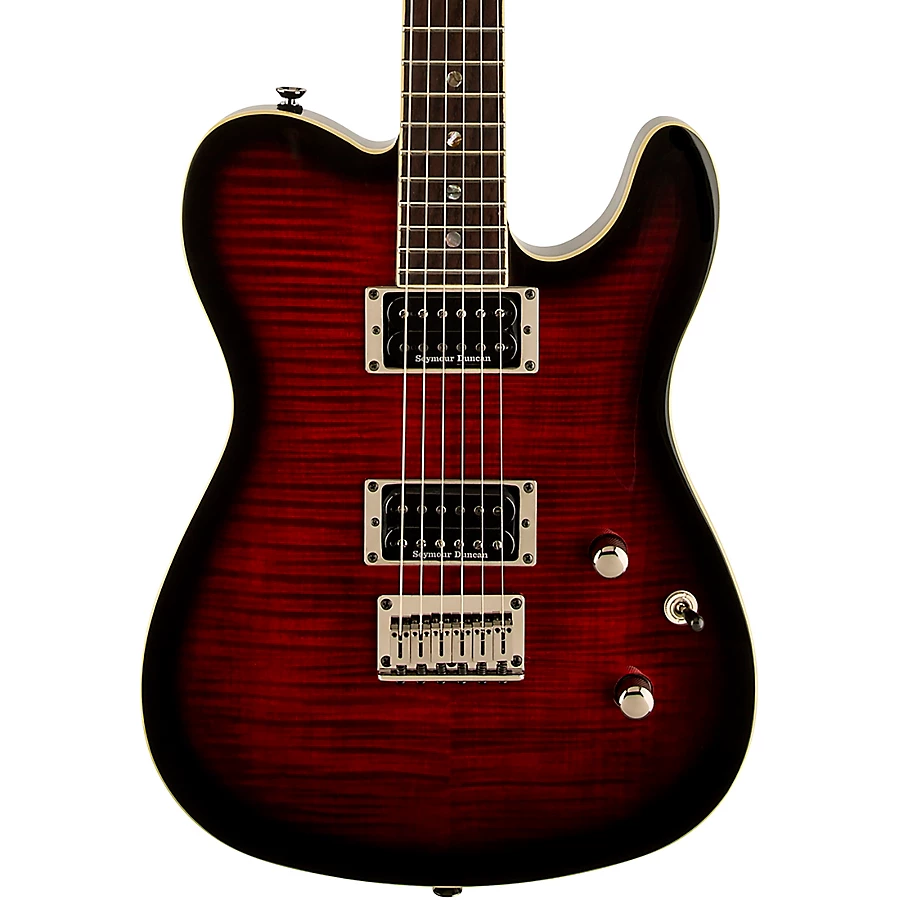 Fender Special-Edition Custom Telecaster FMT HH Electric Guitar Black Cherry Burst